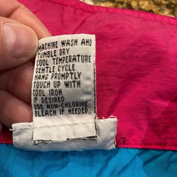 Vintage Napa Valley Color Blocked Full Zip Windbreaker Womens XXL Pink and Blue - Picture 4 of 4